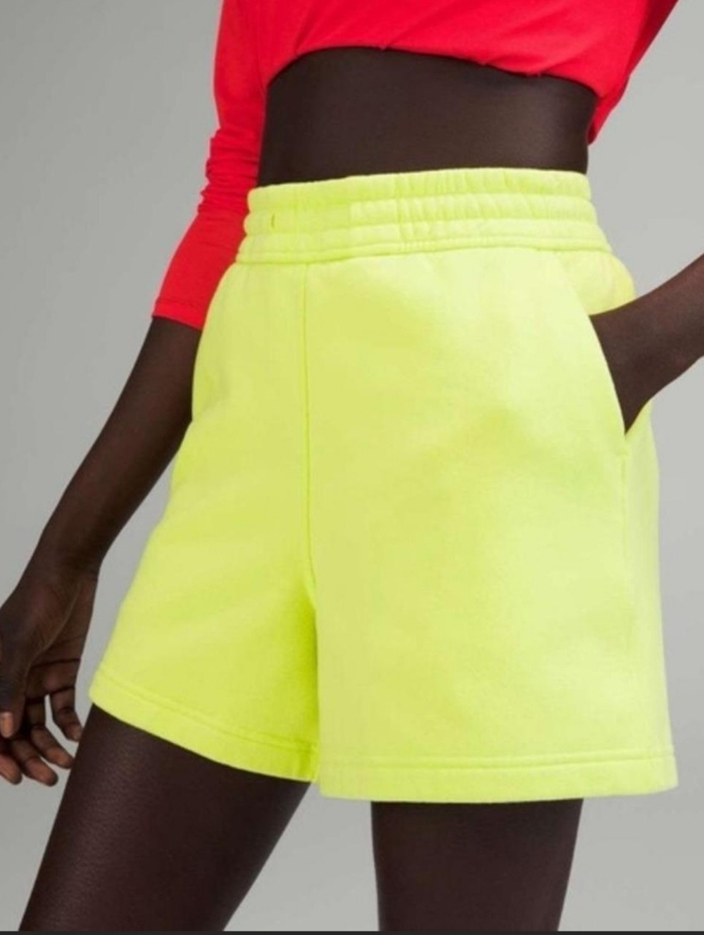 Lululemon Scuba High Rise Shorts Neon Yellow
